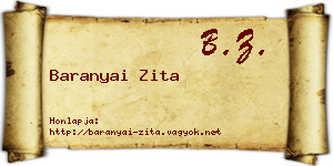 Baranyai Zita névjegykártya
